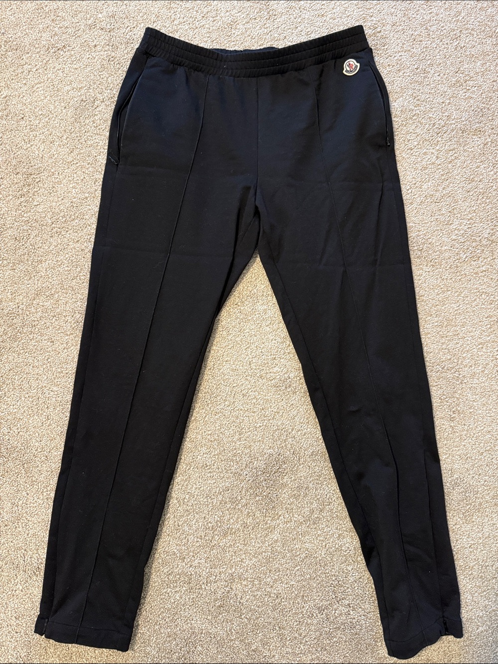 Moncler Black Men's Jogger Pants with Logo Patch
